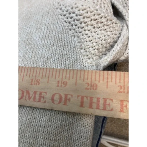 VTG Y2K Christopher & Banks Cat Sweater Women's Large Ivory Ramie Cotton - Picture 14 of 14